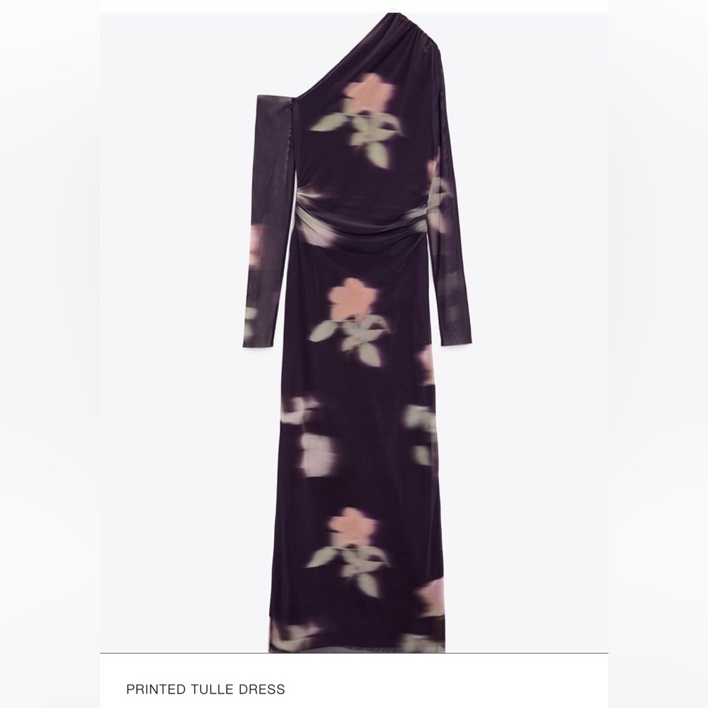 Zara XXL Midi Asymmetrical Dress Lilac Color - Picture 8 of 10
